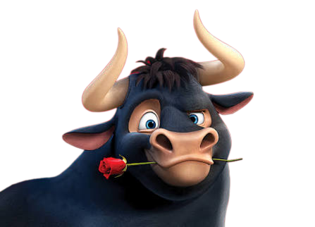 Ferdinand holding a red rose